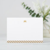 Modernes Luxe personalisiertes Monogramm Notecards Einladung (Stehend Vorderseite)