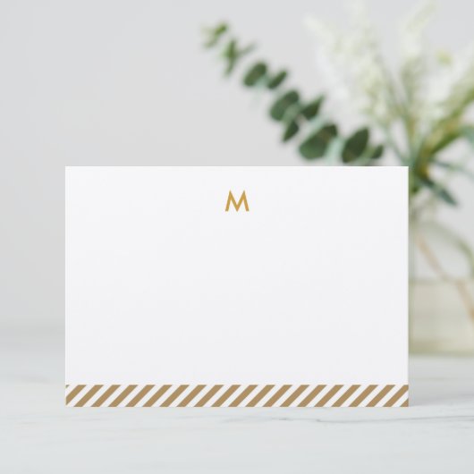 Modernes Luxe personalisiertes Monogramm Notecards Einladung (Stehend Vorderseite)