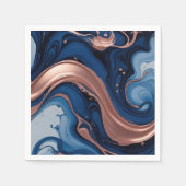 Modernes luxuriöses Flüssigmetall Abstrakt Serviette (Vorderseite)