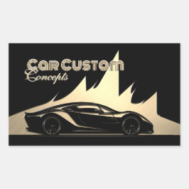 Modernes Luxuriöses, in Schwarz und Gold gegrabene Rechteckiger Aufkleber