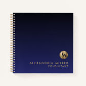 Modernes, luxuriöses Mongram Graph Paper Notizblock (Vorderseite)