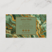 Modernes Luxus-Agate - Goldener Glitzer und stilvo Visitenkarte (Rückseite)