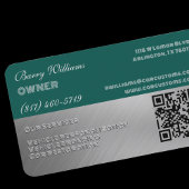 Modernes Luxus-Aquamarin-Silber-Gravur Auto Visitenkarte