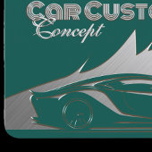 Modernes Luxus-Aquamarin-Silber-Gravur Auto Visitenkarte