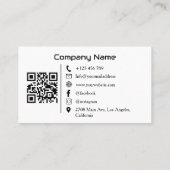 Modernes Luxus-Autovermietung White QR Code Foto Visitenkarte (Rückseite)