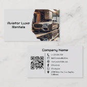 Modernes Luxus-Car Rental & Sales QR Code Foto Visitenkarte (Vorne/Hinten)