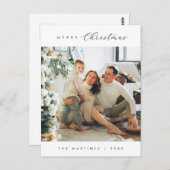 Modernes Luxus, das einfachste Foto der Weihnachts Postkarte (Vorne/Hinten)