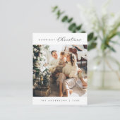 Modernes Luxus, das einfachste Foto der Weihnachts Postkarte (Stehend Vorderseite)