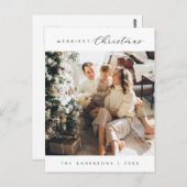 Modernes Luxus, das einfachste Foto der Weihnachts Postkarte (Vorne/Hinten)