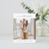 Modernes Luxus, das einfachste Foto der Weihnachts Postkarte (Stehend Vorderseite)