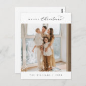 Modernes Luxus, das einfachste Foto der Weihnachts Postkarte (Vorne/Hinten)