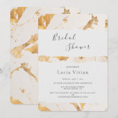 Modernes Luxus Gold Abstraktes Brautparty Einladung (Vorne/Hinten)