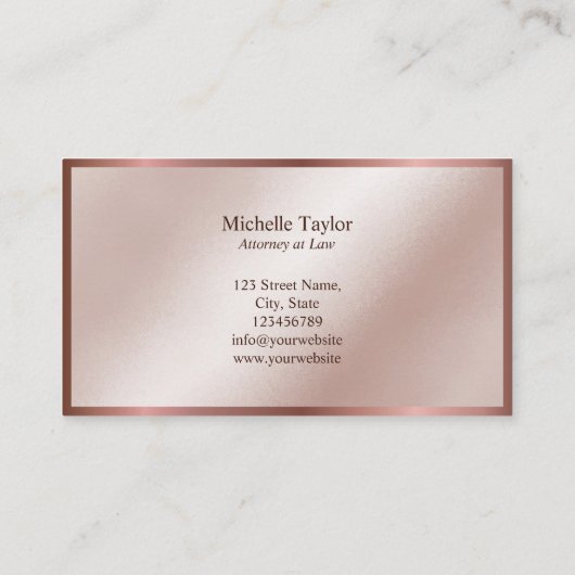 Modernes Luxus Gold Anwaltsbüro Visitenkarte (Rückseite)