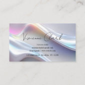 Modernes Luxus-Holografisches Monogramm Visitenkarte (Rückseite)