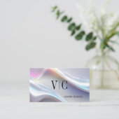 Modernes Luxus-Holografisches Monogramm Visitenkarte (Stehend Vorderseite)