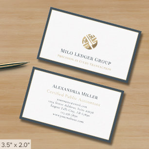 Modernes Luxus-Logo Grau Border Visitenkarte