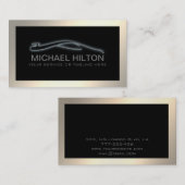 Modernes Luxus-Luxus-Kontur Gold Visitenkarte (Vorne/Hinten)