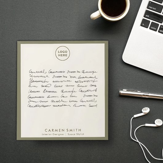 Modernes Luxus-Olive Green Notizblock