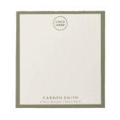 Modernes Luxus-Olive Green Notizblock (Vorderseite)