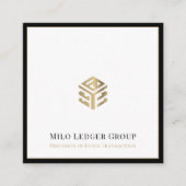 Modernes Luxus-Schwarzes Border Quadratische Visitenkarte (Vorderseite)