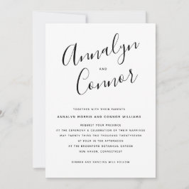 Modernes Luxus-Skript | Stilvolle Minimale Hochzei Einladung