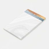 Modernes Luxus-Stahl blaues goldenes Streifen Post-it Klebezettel (angewinkelt)