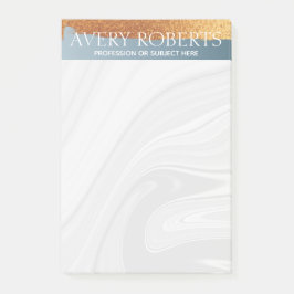 Modernes Luxus-Stahl blaues goldenes Streifen Post-it Klebezettel