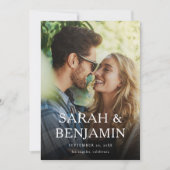 Modernes M Foto Vertikal Save the Date Einladung (Vorderseite)