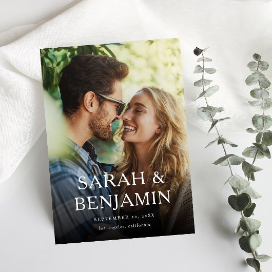 Modernes M Foto Vertikal Save the Date Einladung