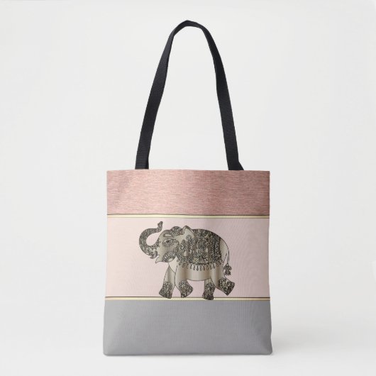 Modernes Mädchen gestreift, Elefant Tasche (Vorderseite)