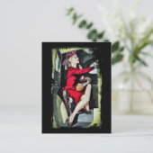 Modernes Mädchen in Nylons Postkarte (Stehend Vorderseite)