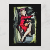 Modernes Mädchen in Nylons Postkarte (Vorderseite)