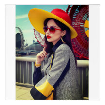 Modernes Mädchen in Roter Sonnenbrille Vintage Kun