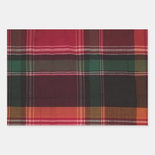 Modernes Madras Kariert Square Pattern Karibik Geschenkpapier Set (Vorderseite 3)