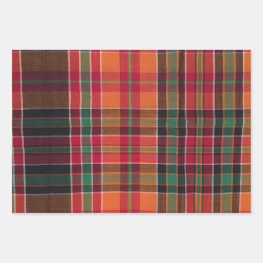 Modernes Madras Kariert Square Pattern Karibik Geschenkpapier Set (Vorderseite 2)