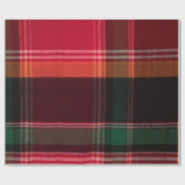 Modernes Madras Kariertes rotes Green Square Muste Geschenkpapier (Flach)