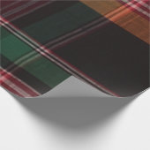 Modernes Madras Kariertes rotes Green Square Muste Geschenkpapier (Ecke)