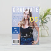 Modernes Magazin für 2 Fotos Abschluss Einladung (Stehend Vorderseite)