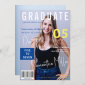 Modernes Magazin für 2 Fotos Abschluss Einladung (Vorne/Hinten)