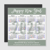 Modernes Magazin Green 2026 Kalender Business Magn Magnetkarte (Vorne/Hinten)