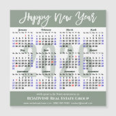 Modernes Magazin Green 2026 Kalender Business Magn Magnetkarte (Vorderseite)