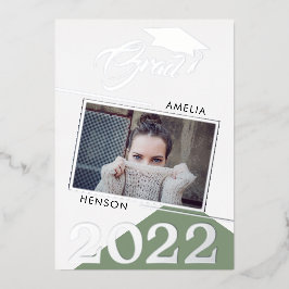 Modernes Magazin Green Graduate 2 Foto Abschluss Folieneinladung