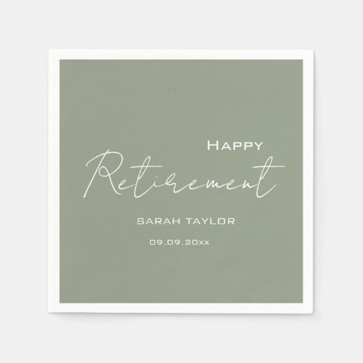 Modernes Magazin Green Happy Rente Personalisiert Serviette (Vorderseite)