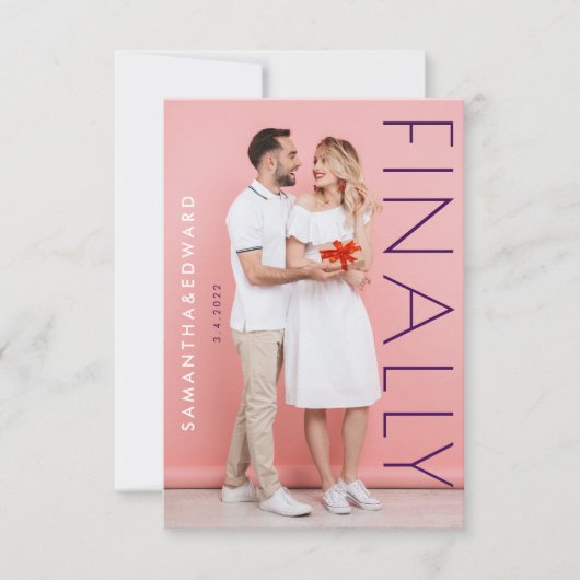 Modernes Magazin Look Endlich Foto Save The Date (Vorderseite)