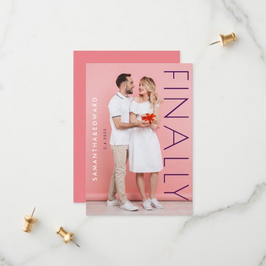 Modernes Magazin Look Endlich Foto Save The Date (Vorderseite/Rückseite Beispiel)