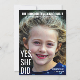 Modernes Magazin "Senior Abschluss Cover Grad Foto Einladung