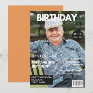 Modernes Magazincover für ihn Foto 81. Geburtstag Einladung