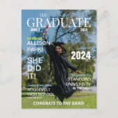 Modernes Magazine Foto Abschluss Ankündigungspostkarte (Vorderseite)