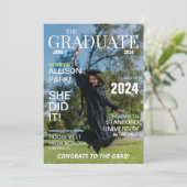 Modernes Magazine Foto Abschluss Einladung (Stehend Vorderseite)