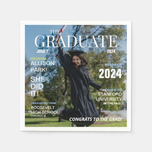 Modernes Magazine Foto Abschluss Serviette (Vorderseite)